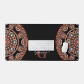 Monogrammed Safari Sunset Bohemian Dot Mandala Bureaumat (Keyboard & Muis)