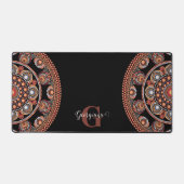 Monogrammed Safari Sunset Bohemian Dot Mandala Bureaumat (Voorkant)