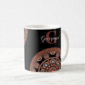 Monogrammed Safari Sunset Bohemian Dot Mandala Koffiemok (Voorkant rechts)