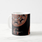 Monogrammed Safari Sunset Bohemian Dot Mandala Koffiemok (Voorkant links)
