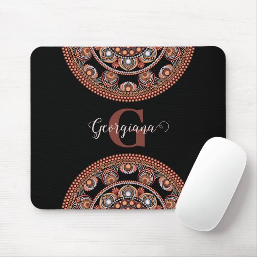 Monogrammed Safari Sunset Bohemian Dot Mandala Muismat (Met muis)