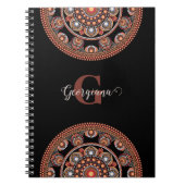 Monogrammed Safari Sunset Bohemian Dot Mandala Notitieboek (Voorkant)
