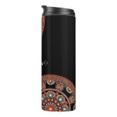 Monogrammed Safari Sunset Bohemian Dot Mandala Thermosbeker (Geroteerd rechts)