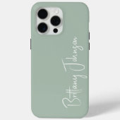 Monogrammed Sage Green Case-Mate iPhone Case (Achterkant)