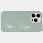 Monogrammed Sage Green Case-Mate iPhone Case (Achterkant (horizontaal))
