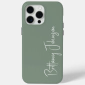 Monogrammed Sage Green Case-Mate iPhone Case (Achterkant)