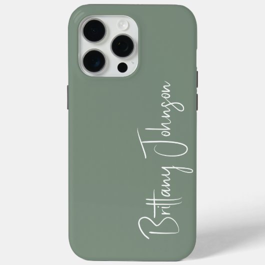 Monogrammed Sage Green Case-Mate iPhone Case (Achterkant)