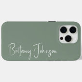 Monogrammed Sage Green Case-Mate iPhone Case (Achterkant (horizontaal))