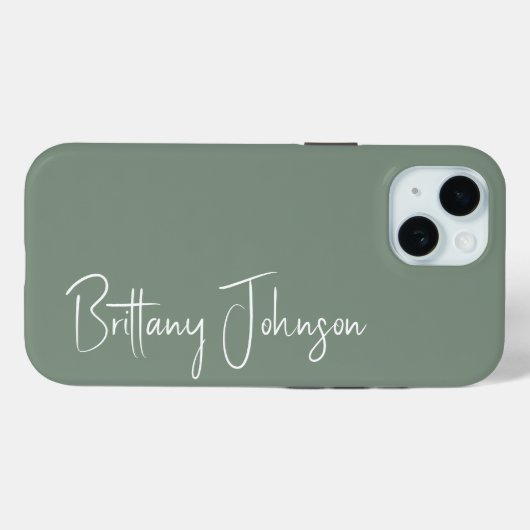 Monogrammed Sage Green Case-Mate iPhone Case (Achterkant (horizontaal))