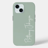 Monogrammed Sage Green Case-Mate iPhone Case (Achterkant)