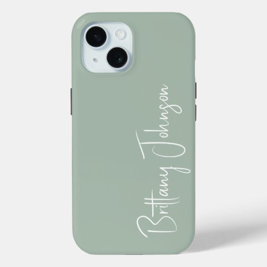 Monogrammed Sage Green Case-Mate iPhone Case (Achterkant)
