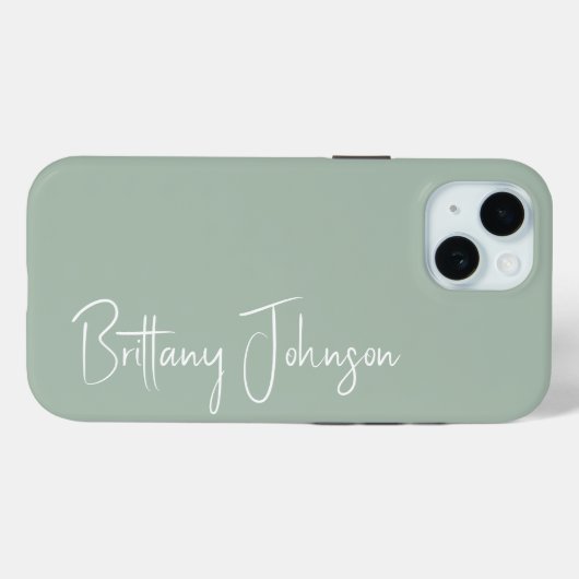 Monogrammed Sage Green Case-Mate iPhone Case (Achterkant (horizontaal))
