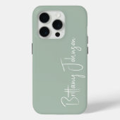 Monogrammed Sage Green Case-Mate iPhone Case (Achterkant)