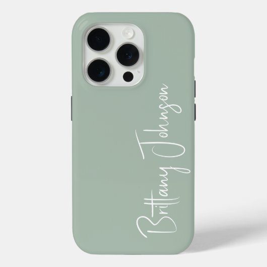 Monogrammed Sage Green Case-Mate iPhone Case (Achterkant)