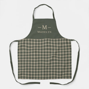 Monogrammed Sage Green Elegant Schort