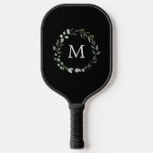 Monogrammed Sage Green Leaves Greenery Krans Pickleball Paddle (Voorkant)