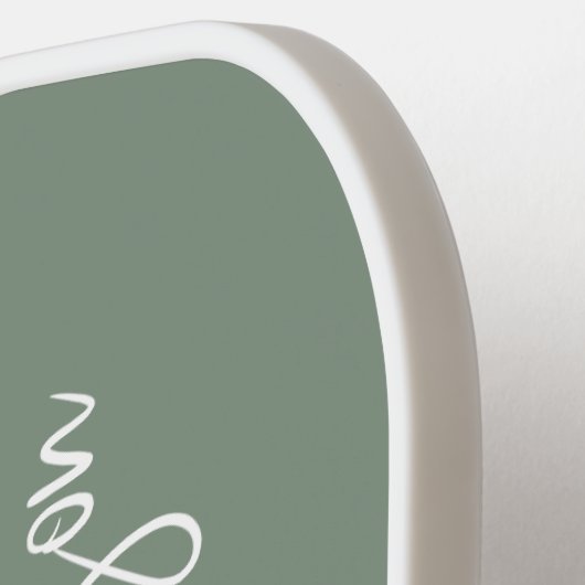 Monogrammed Sage Green Pickleball Paddle (Links Detail)