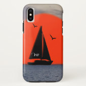 Monogrammed Sailboot Case-Mate iPhone Case (Achterkant)
