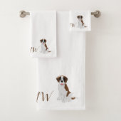 Monogrammed Saint Bernard Dog Design Bad Handdoek (Insitu)