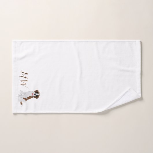 Monogrammed Saint Bernard Dog Design Bad Handdoek (Handdoek)
