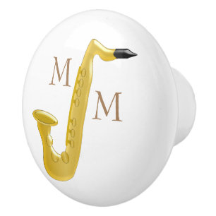 Monogrammed Saxophone Keramische Knop