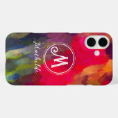 Monogrammed Scarlet Abstracte kunst Patroon Case-Mate iPhone Case (Achterkant (horizontaal))