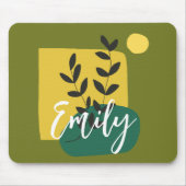 Monogrammed schattig abstract en natuur groen manu muismat (Voorkant)