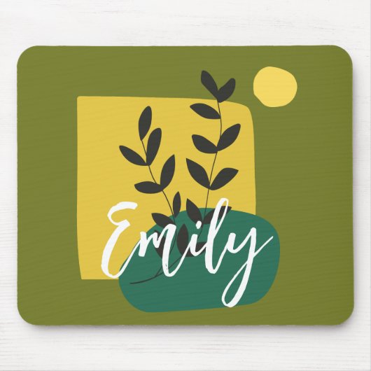 Monogrammed schattig abstract en natuur groen manu muismat (Voorkant)