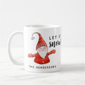 Monogrammed Schattige Gnome Christmas Laat het sne Koffiemok (Links)