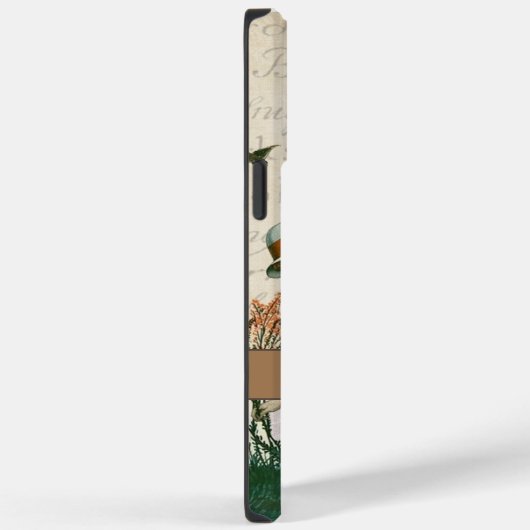 Monogrammed Schattige retro dame in de bossen brui Case-Mate iPhone Case (Achterkant / Rechts)