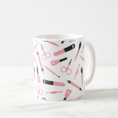 Monogrammed Schattige Roze Manicurist Gereedschaps Koffiemok (Voorkant rechts)