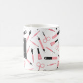 Monogrammed Schattige Roze Manicurist Gereedschaps Koffiemok (Center)