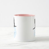 Monogrammed schattige waterverf sneeuwman glimlach mok (Midden)