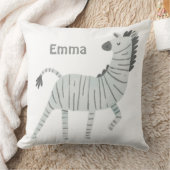 Monogrammed schattige zebra crèche decor white gri kussen (Deken)