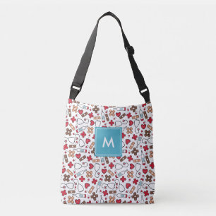 Monogrammed Schattigee medische patroonverpleegkun Crossbody Tas
