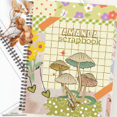 Monogrammed Schattigee  paddenstoelen Scrapbook Re Notitieboek