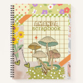 Monogrammed Schattigee  paddenstoelen Scrapbook Re Notitieboek (Voorkant)