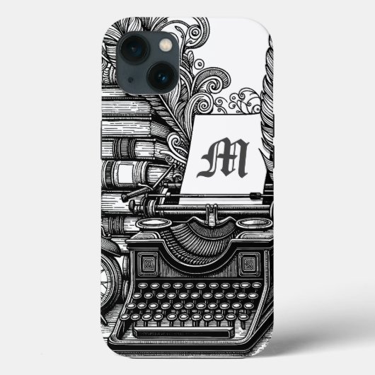 Monogrammed Schrijver Thema Kleur Me Case-Mate iPhone Case (Achterkant)