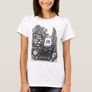 Monogrammed  Schrijver Thema Kleur Me T-shirt