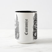 Monogrammed  Schrijver Thema Kleur Me Tweekleurige Koffiemok (Center)