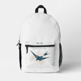 Monogrammed Schuur Swallow Print Gesneden Naaizak Bedrukte Rugzak