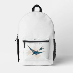 Monogrammed Schuur Swallow Print Gesneden Naaizak Bedrukte Rugzak