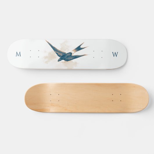 Monogrammed Schuur Swallow Skateboard (Horizontaal)