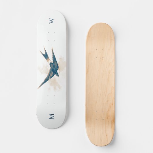 Monogrammed Schuur Swallow Skateboard (Voorkant)