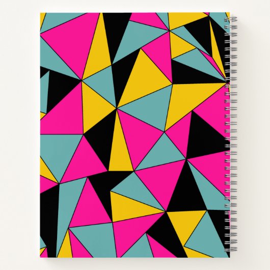 Monogrammed Script Blauwgroen Pattern Notitieboek (Achterkant)