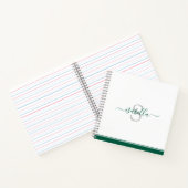 Monogrammed Script Emerald Green Notitieboek (Binnen)