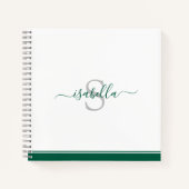 Monogrammed Script Emerald Green Notitieboek (Voorkant)