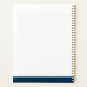 Monogrammed Script Modern Elegant Marine Blauw Planner (Achterkant)