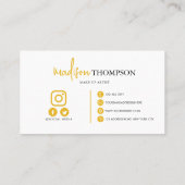 Monogrammed Script Typografie Mosterd QR Code Visitekaartje (Achterkant)