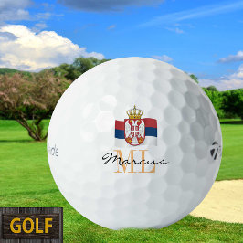 Monogrammed Servische vlag & Servië Golf Balls Golfballen